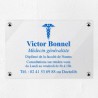Plaque médecin personnalisée en plexiglas transparent 30x20cm