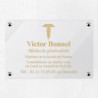 Plaque médecin personnalisée en plexiglas transparent 30x20cm