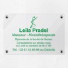 Plaque kiné personnalisée en plexiglas transparent 30x20cm