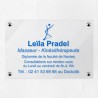 Plaque kiné personnalisée en plexiglas transparent 30x20cm