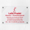 Plaque kiné personnalisée en plexiglas transparent 30x20cm
