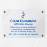 Plaque personnalisée en plexiglas transparent pour infirmière 30x20cm