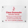 Plaque personnalisée en plexiglas transparent pour infirmière 30x20cm
