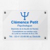 Plaque psychologue en plexiglas transparent à personnaliser 30x20cm