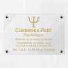 Plaque psychologue en plexiglas transparent à personnaliser 30x20cm