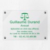 Plaque avocat personnalisée en plexiglas transparent 30x20cm