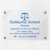 Plaque avocat personnalisée en plexiglas transparent 30x20cm