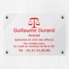 Plaque avocat personnalisée en plexiglas transparent 30x20cm