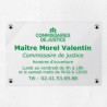 Plaque commissaire justice personnalisée en plexi transparent 30x20cm