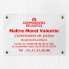 Plaque commissaire justice personnalisée en plexi transparent 30x20cm