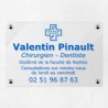 Plaque dentiste en plexiglas transparent 30x20cm