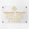 Plaque dentiste en plexiglas transparent 30x20cm