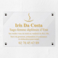 Plaque sage-femme en plexiglas transparent 30x20cm