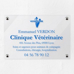 Plaque vétérinaire en plexiglas transparent 30x20cm