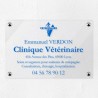 Plaque vétérinaire en plexiglas transparent 30x20cm