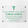 Plaque cabinet médical en plexiglas transparent 30x20cm