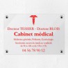 Plaque cabinet médical en plexiglas transparent 30x20cm