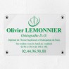 Plaque ostéopathe en plexiglas transparent 30x20cm