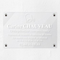 Plaque orthophoniste en plexiglas transparent 30x20cm