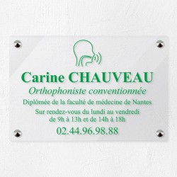Plaque orthophoniste en plexiglas transparent 30x20cm
