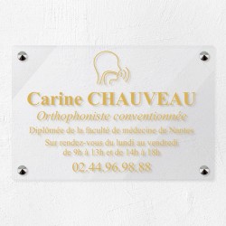Plaque orthophoniste en plexiglas transparent 30x20cm