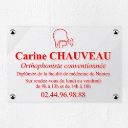 Plaque orthophoniste en plexiglas transparent 30x20cm