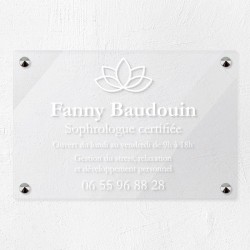 Plaque sophrologue en plexiglas transparent 30x20cm