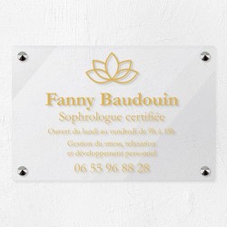 Plaque sophrologue en plexiglas transparent 30x20cm
