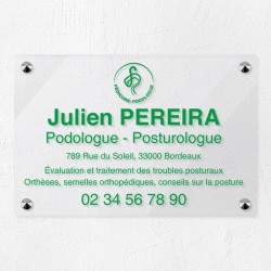 Plaque podologue en plexiglas transparent 30x20cm
