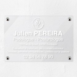 Plaque podologue en plexiglas transparent 30x20cm