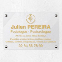 Plaque podologue en plexiglas transparent 30x20cm