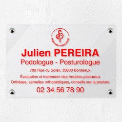Plaque podologue en plexiglas transparent 30x20cm