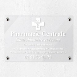 Plaque pharmacie en plexiglas transparent 30x20cm