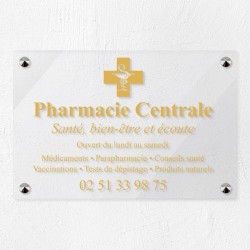 Plaque pharmacie en plexiglas transparent 30x20cm