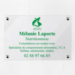 Plaque nutritionniste en plexiglas transparent 30x20cm