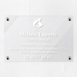 Plaque nutritionniste en plexiglas transparent 30x20cm
