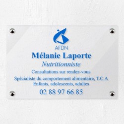 Plaque nutritionniste en plexiglas transparent 30x20cm