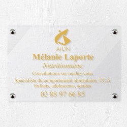Plaque nutritionniste en plexiglas transparent 30x20cm