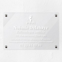 Plaque réflexologue en plexiglas transparent 30x20cm