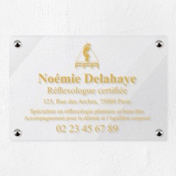 Plaque réflexologue en plexiglas transparent 30x20cm