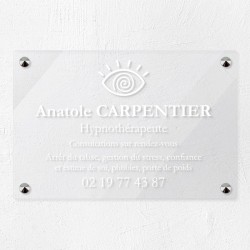 Plaque hypnothérapeute en plexiglas transparent 30x20cm