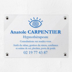 Plaque hypnothérapeute en plexiglas transparent 30x20cm