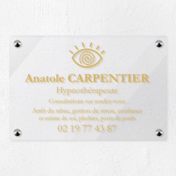 Plaque hypnothérapeute en plexiglas transparent 30x20cm