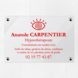 Plaque hypnothérapeute en plexiglas transparent 30x20cm