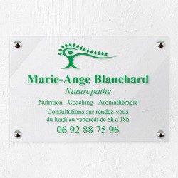 Plaque naturopathe en plexiglas transparent 30x20cm