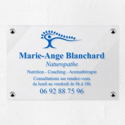 Plaque naturopathe en plexiglas transparent 30x20cm