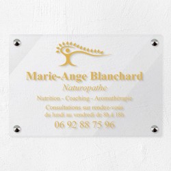 Plaque naturopathe en plexiglas transparent 30x20cm