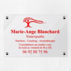 Plaque naturopathe en plexiglas transparent 30x20cm