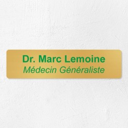 Plaque professionnelle en laiton 20x5cm