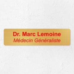 Plaque professionnelle en laiton 20x5cm